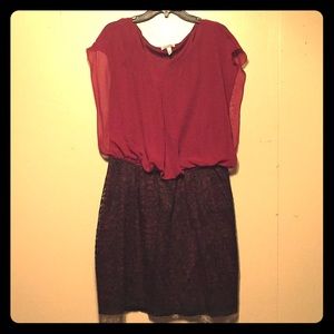 Maroon and Black Cocktail Dress